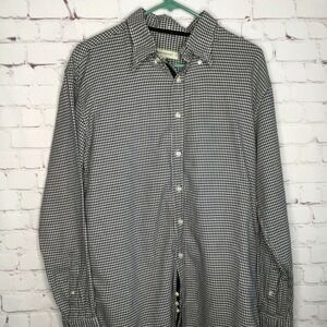 Wilke-Rodriguez Black/White Houndstooth Long Sleeve Button Up‎ Shirt Men XL